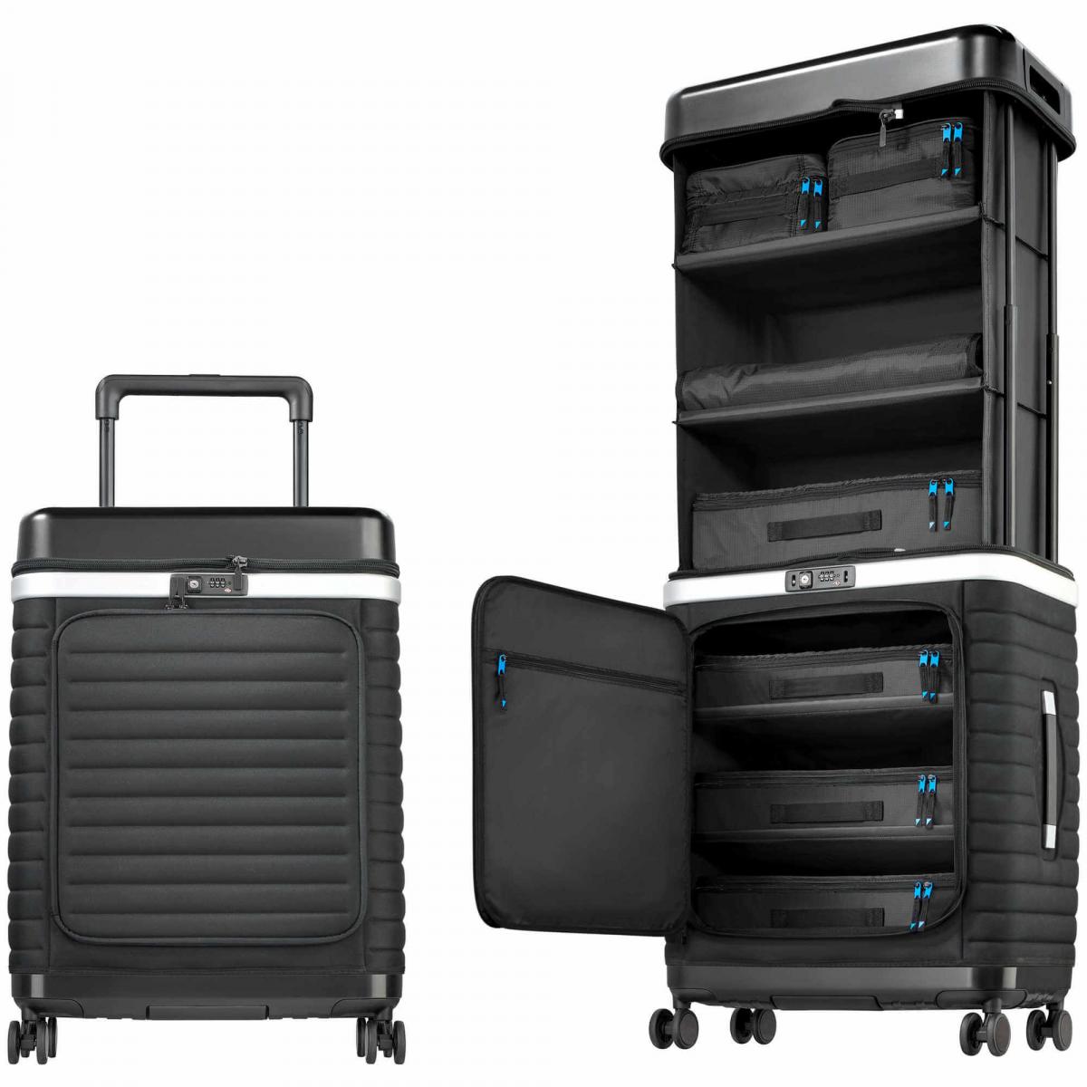 Pull Up | Suitcase Reisekoffer mit patentiertem Regalsystem (urban black)